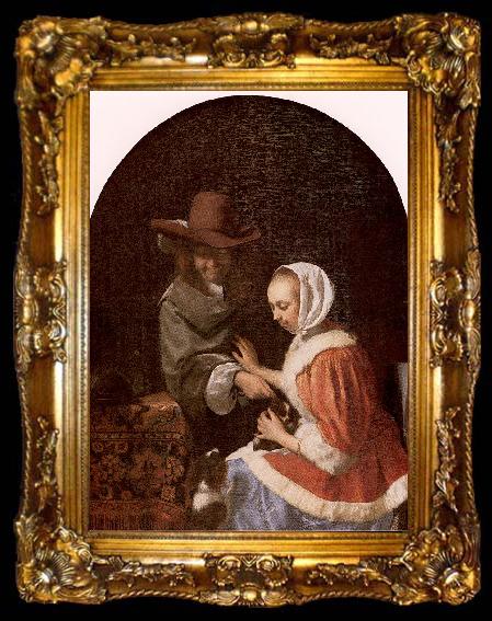 framed  MIERIS, Frans van, the Elder Teasing the Pet, ta009-2